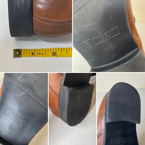 Stacy Adams Mens Leather Wingtip Oxford Shoes Size 9.5 - Picture 15 of 16